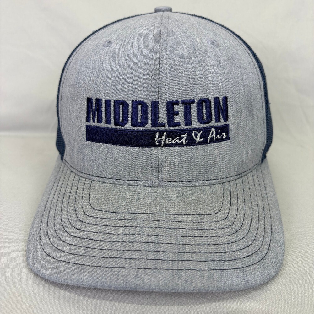 Richardson Hat Trucker Snapback Mens OSFM Grey Blue Middleton Heat & Air 112
